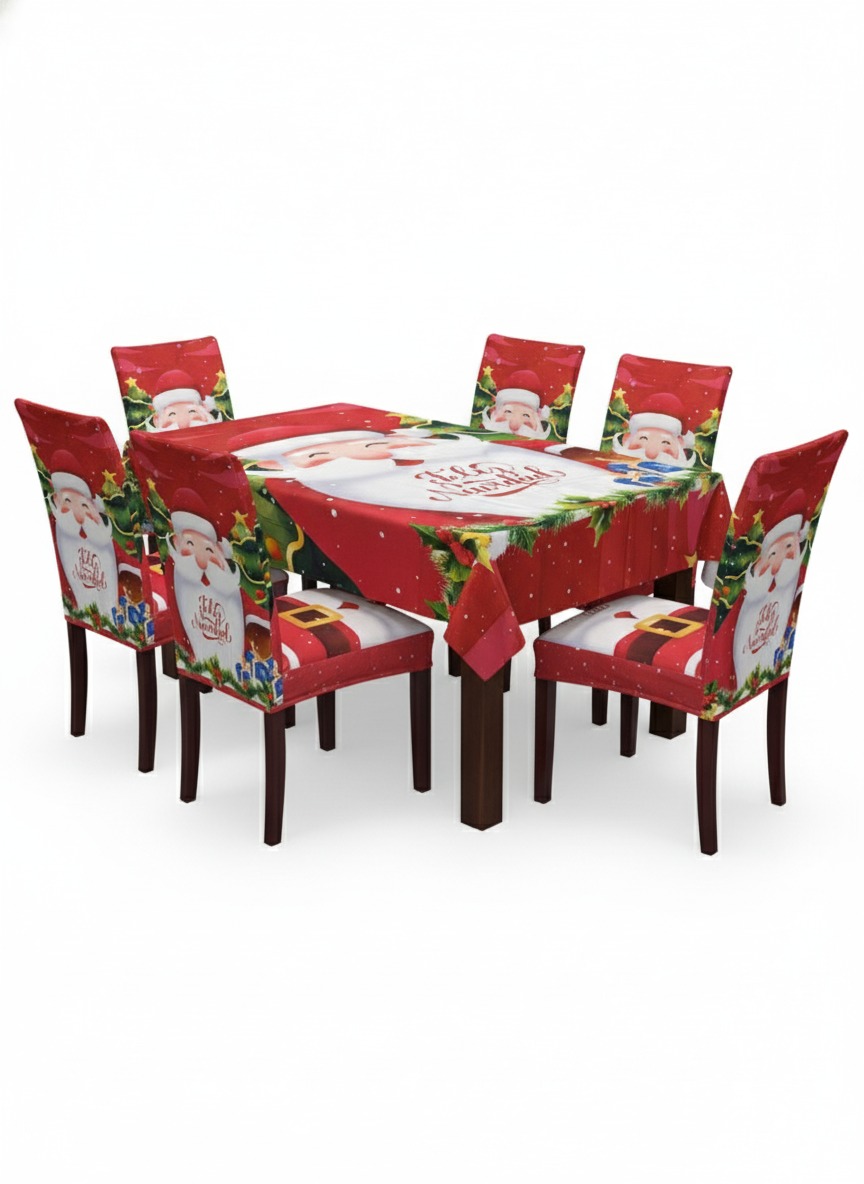 Set mantel + 6 fundas sillas NAVIDAD